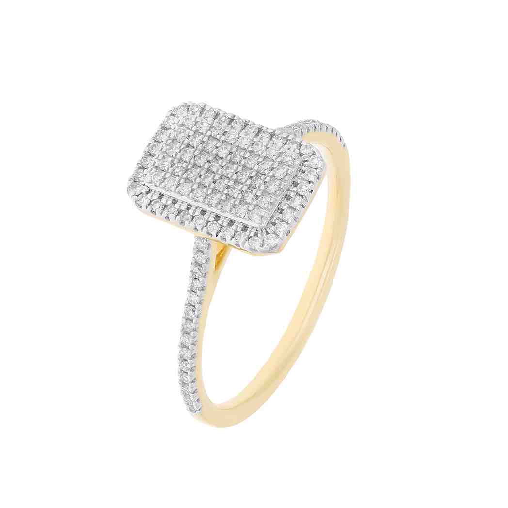 Princess-Cut Diamond Ring with a Double Halo Ring LR11828A